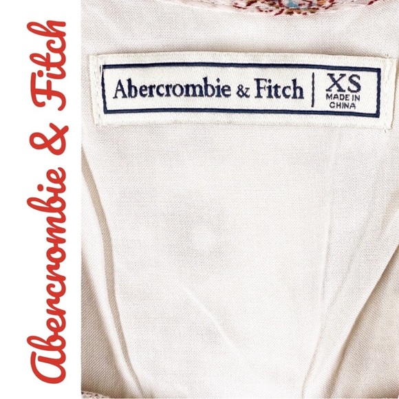 🟣ABERCROMBIE & FITCH Boho Floral V-neck Sleeveless Fit & Flare Dress, Size XS - Picture 8 of 9